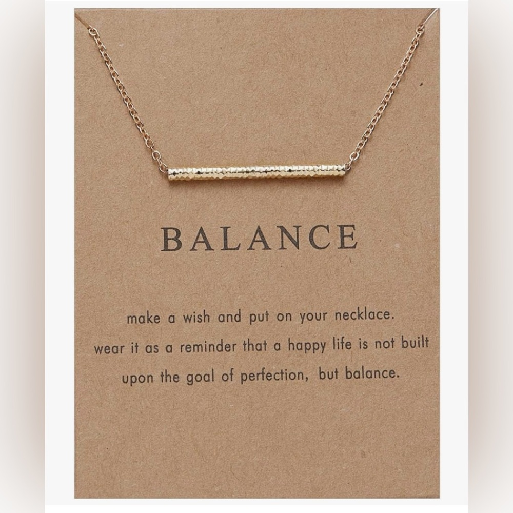 Gold plated Bar Necklace. 18" long. NEW in pkg. ready for gifting